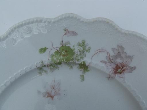 antique transferware china plates, Grindley Tivoli 1899 patent date