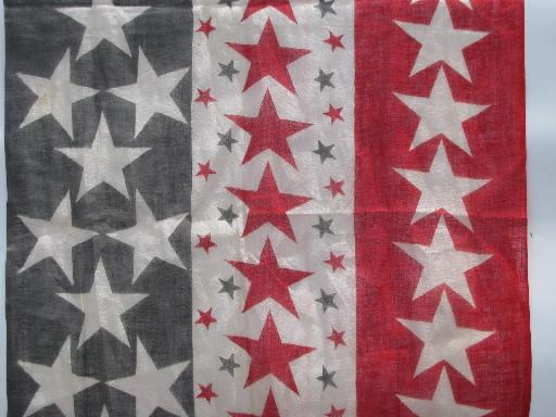 antique vintage American flag stars and stripes print cotton fabric for bunting
