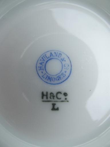 antique vintage French china cafe au lait bowls, Haviland Limoges France
