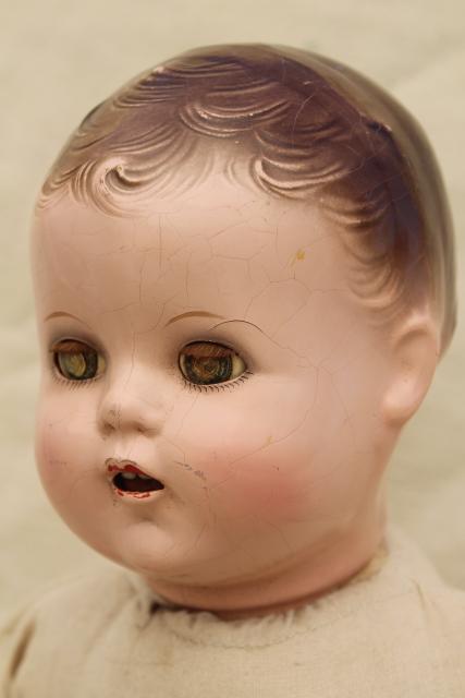 Antique Vintage Ideal Baby Doll Sleep Eyes Open Mouth W Two Teeth