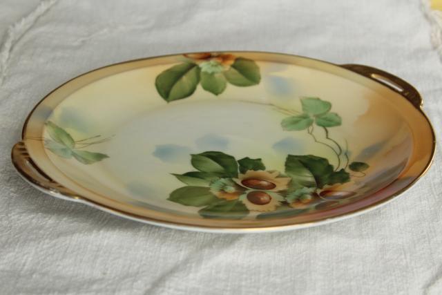 antique vintage Royal Ruldolstadt Prussia hand painted china plate w/ hazelnuts