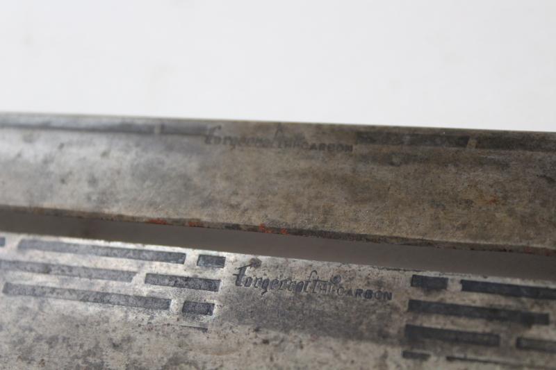 antique vintage carbon steel kitchen kitchen knives, butcher knife lot