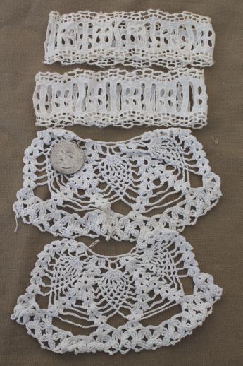 antique vintage dress trimmings, lace collars, crochet lace trims for lingerie, boudoir linens