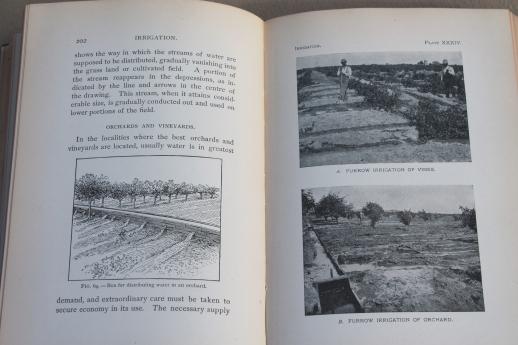 antique vintage farm books lot, irrigation & soil chemistry in agriculture