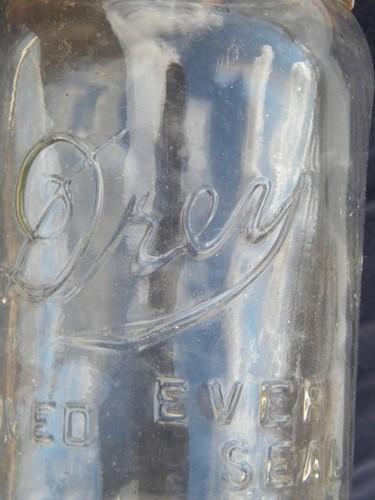 antique vintage glass fruit jars lot, old lightning bail lids w/ glass covers