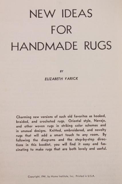 antique & vintage needlework booklets, rag rug making hooked & crochet rugs
