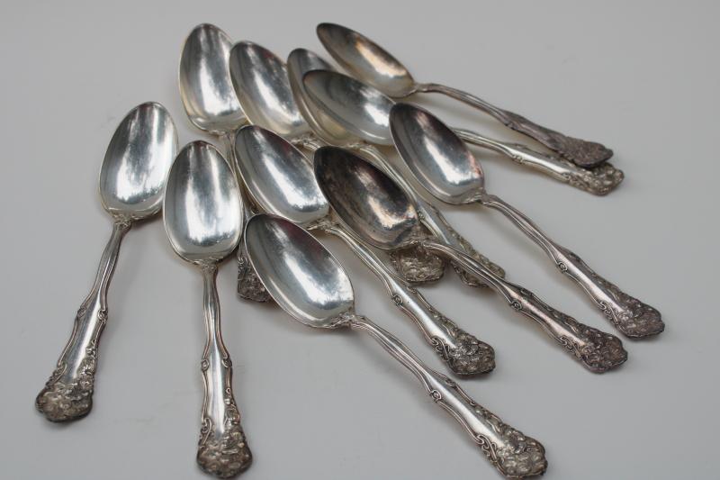 antique vintage silver plate teaspoons Wm Rogers 1904 Berwick pattern flatware