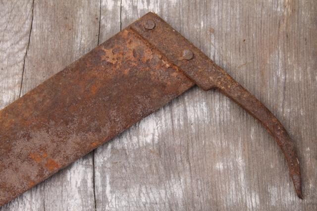 antique vintage sugar beet knife rusty farm primitive tool machete corn knife