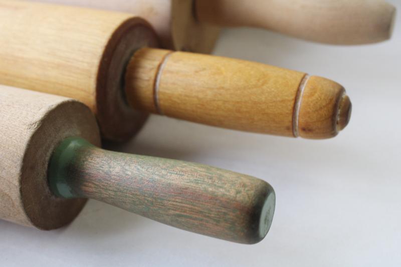 antique & vintage wood rolling pins collection, french country style farmhouse kitchen decor