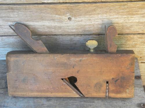 antique wood dado or rabbit plane Ohio Tool Co w/2 irons and brass screw