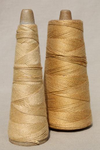 antique yellow golds shades of gold primitive grubby old spools of vintage cotton cord thread