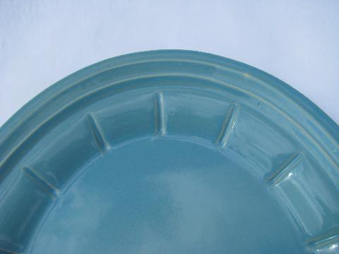 aqua blue country stoneware, huge platter, Robinson-Ransbottom pottery, Roseville O