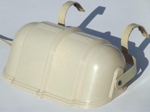 art deco bed light, vintage headboard reading lamp w/ ivory plastic shade 