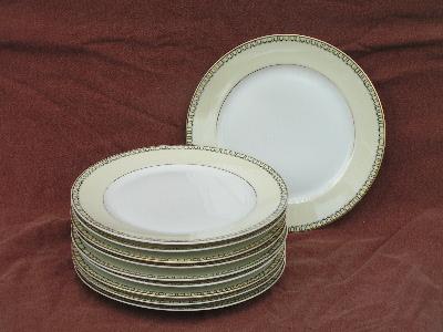 art deco border 1920's vintage china plates, 10