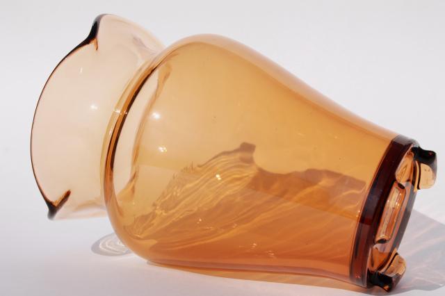 art deco vintage amber glass vase, Fostoria or Cambridge elegant glass