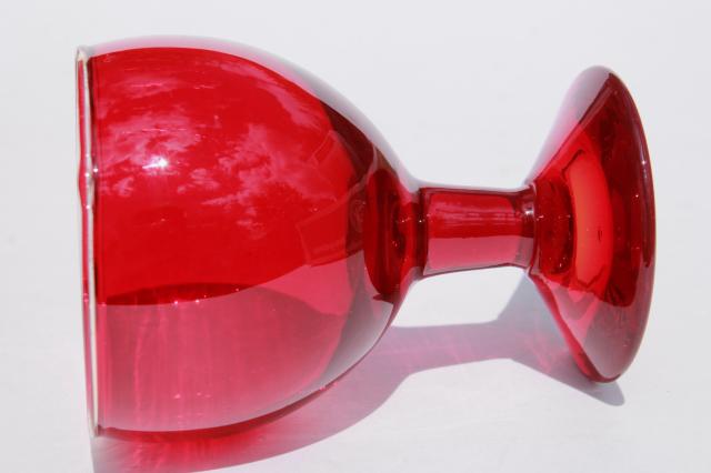 art deco vintage cocktail glasses, Morgantown ruby red glass stemware