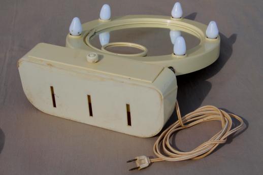 art deco vintage lighted vanity mirror, french ivory celluloid stand w/ mirror & lights