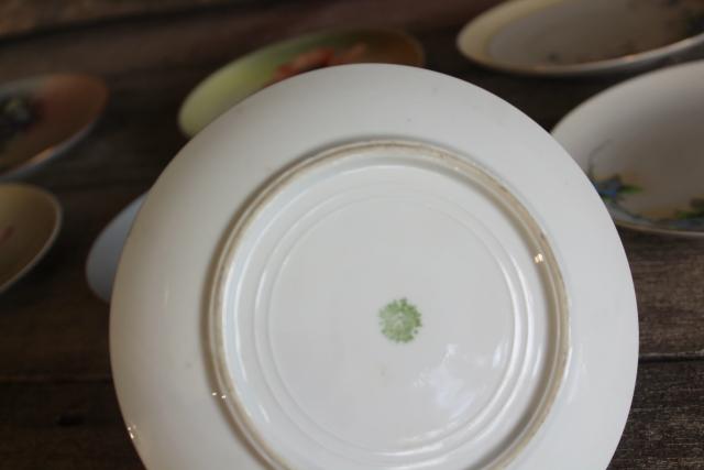 art nouveau style florals vintage hand painted china plates Japan & Nippon marks