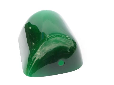 banker's green cased glass shade for vintage student desk lamp, emerlite type