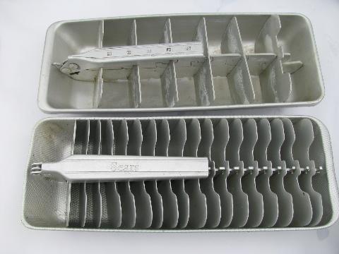 big lot assorted retro vintage aluminum ice cube trays