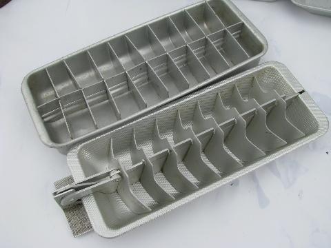 big lot assorted retro vintage aluminum ice cube trays