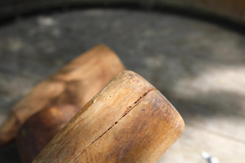 big old wood potato mashers, vintage carved wooden pestles farmhouse kitchen primitives