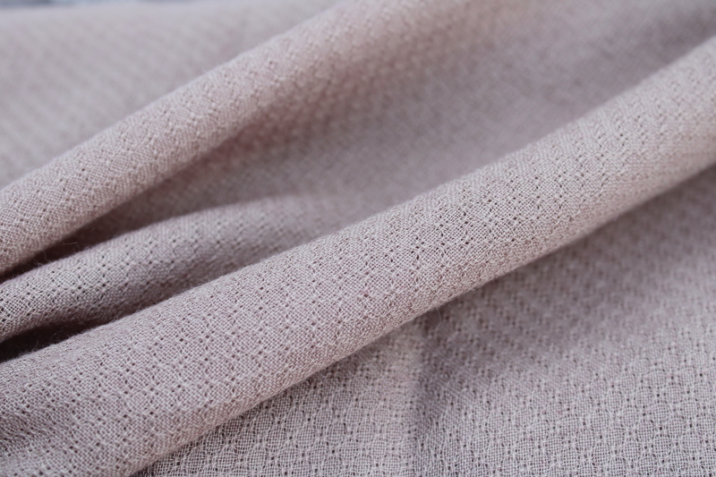 birdseye texture crepe or challis fabric, coffee latte color vintage wool rayon blend material