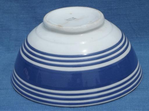 blue band Cornishware china bowl, antique TG Green vintage, England