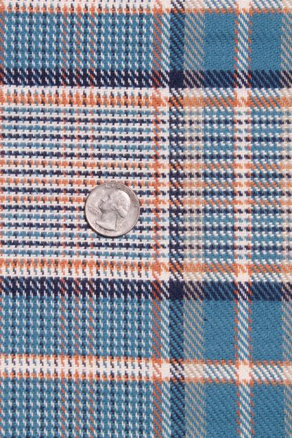 brushed heavy flannel fabric, winter weight warm work shirt material, cotton blend plaid