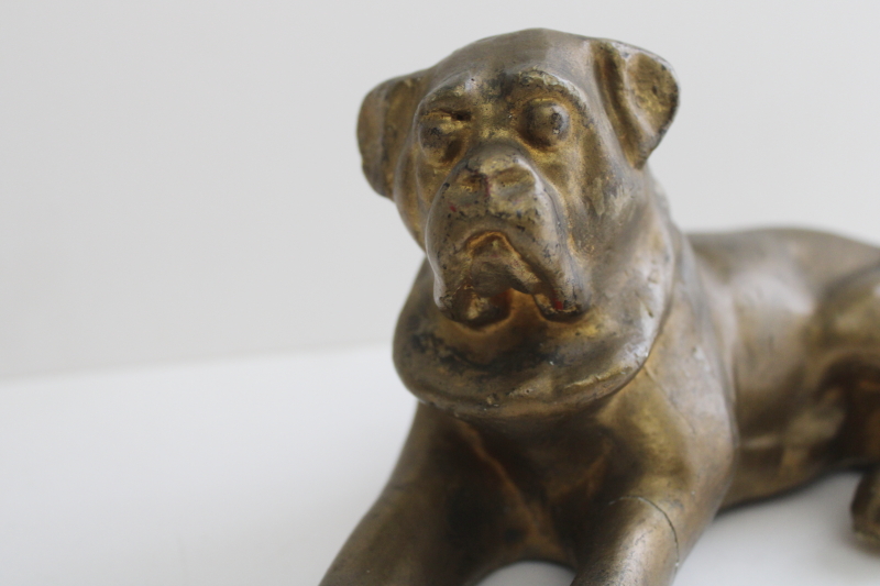 bull mastiff dog early 1900s vintage antique carnival chalkware figurine