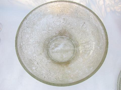 chintz pattern pressed glass, huge heavy bowl & plate, gold over crystal