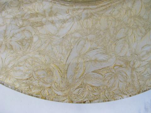 chintz pattern pressed glass, huge heavy bowl & plate, gold over crystal