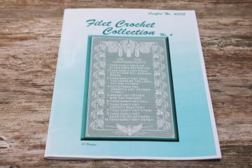 classic vintage crochet patterns, booklet of favorite designs including filet unicorn, church lace etc