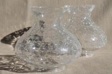 clear crackle glass light shades, new old stock vintage replacement glass lamp shades
