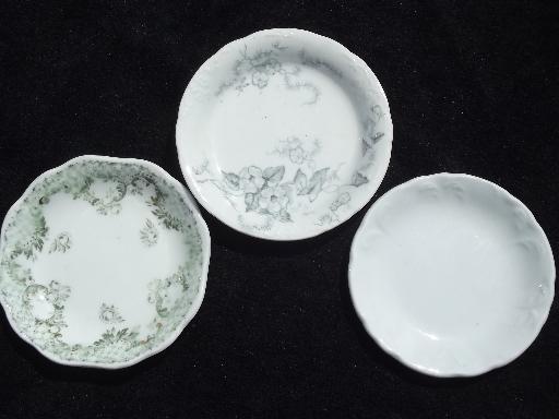 collection of 12 old antique china butter pat plates, transferware etc.