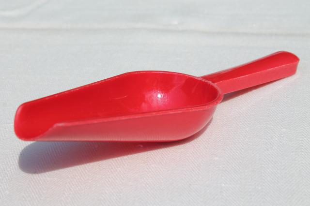 collection of vintage red plastic kitchenware, tools & gadgets - retro 1950s kitchenalia