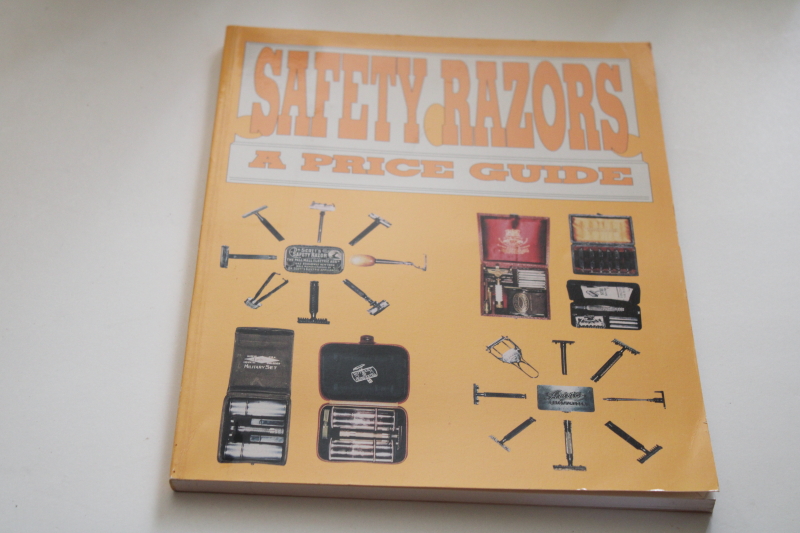 collectors book Safety Razors color photos identification guide, 1990s vintage