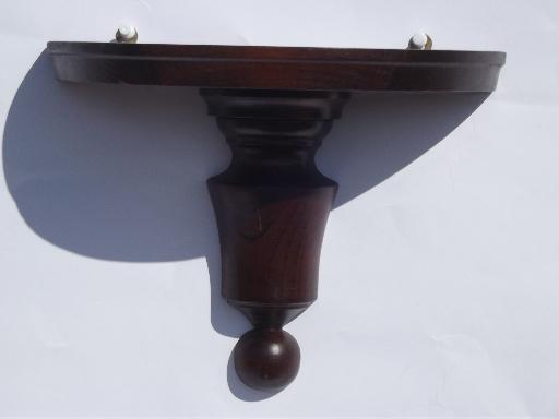 colonial wood wall sconces and plate bracket shelf, vintage Kennedy - Vermont