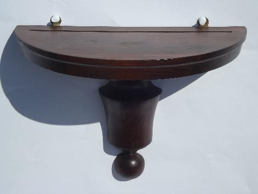 colonial wood wall sconces and plate bracket shelf, vintage Kennedy - Vermont