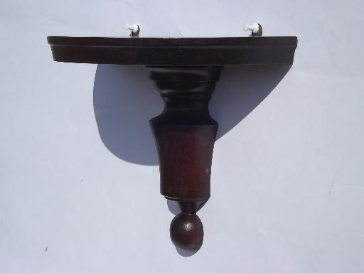 colonial wood wall sconces and plate bracket shelf, vintage Kennedy - Vermont