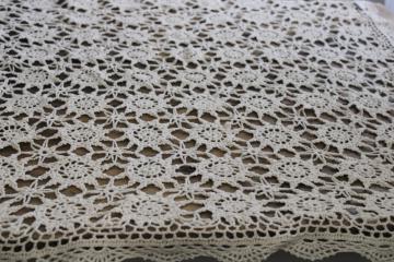 cottage chic vintage crochet lace small square tablecloth or card table cover