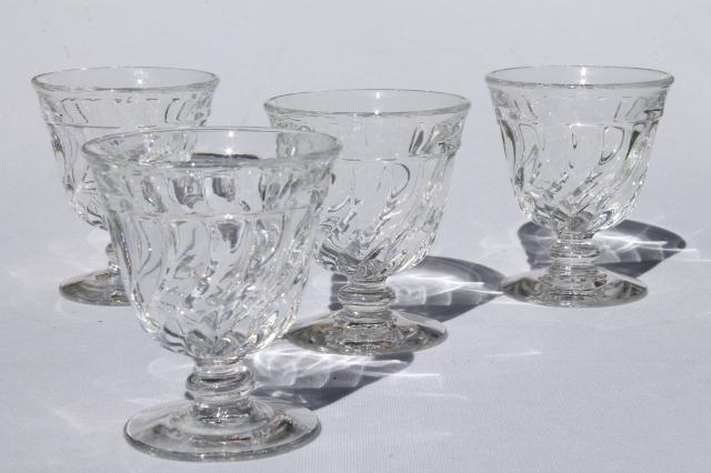 crystal clear vintage Fostoria Colony glass fruit cocktail / oyster glasses