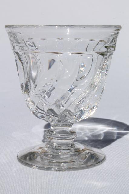 crystal clear vintage Fostoria Colony glass fruit cocktail / oyster glasses