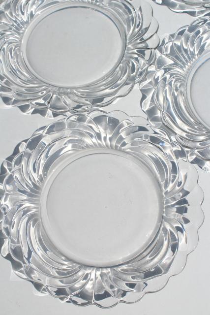 crystal clear vintage elegant glass Cambridge Caprice salad plates, set of 10