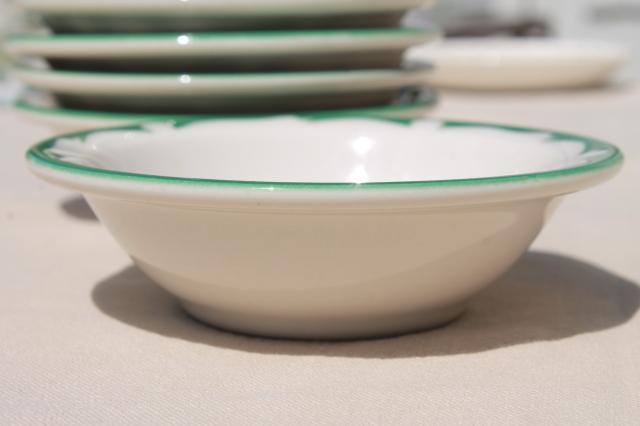 deco airbrush stencil china restaurant ware bowls, vintage Buffalo china ironstone