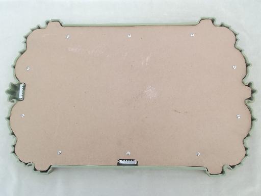 distressed green country french style wall mirror, vintage Burwood?