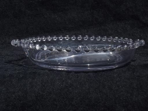 divided sauce bowl jam and jelly dish, vintage Imperial candlewick glass
