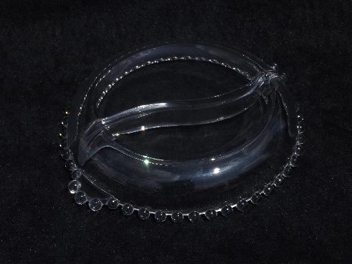 divided sauce bowl jam and jelly dish, vintage Imperial candlewick glass