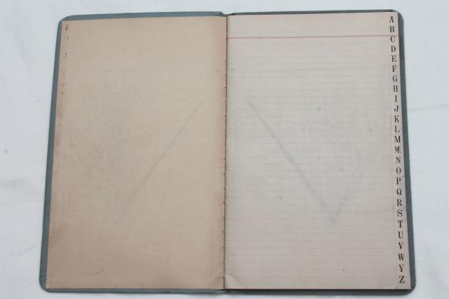 early 1900s vintage Ledger w/ lined paper, unused large blank book for journal, altered art