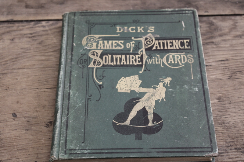 early 1900s vintage antique book playing cards Patience  Solitare 64 games w/ layouts